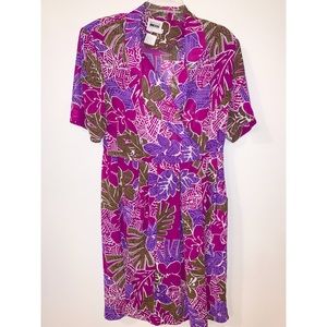Leslie Fay Petite - Floral Print Polyester - Dress